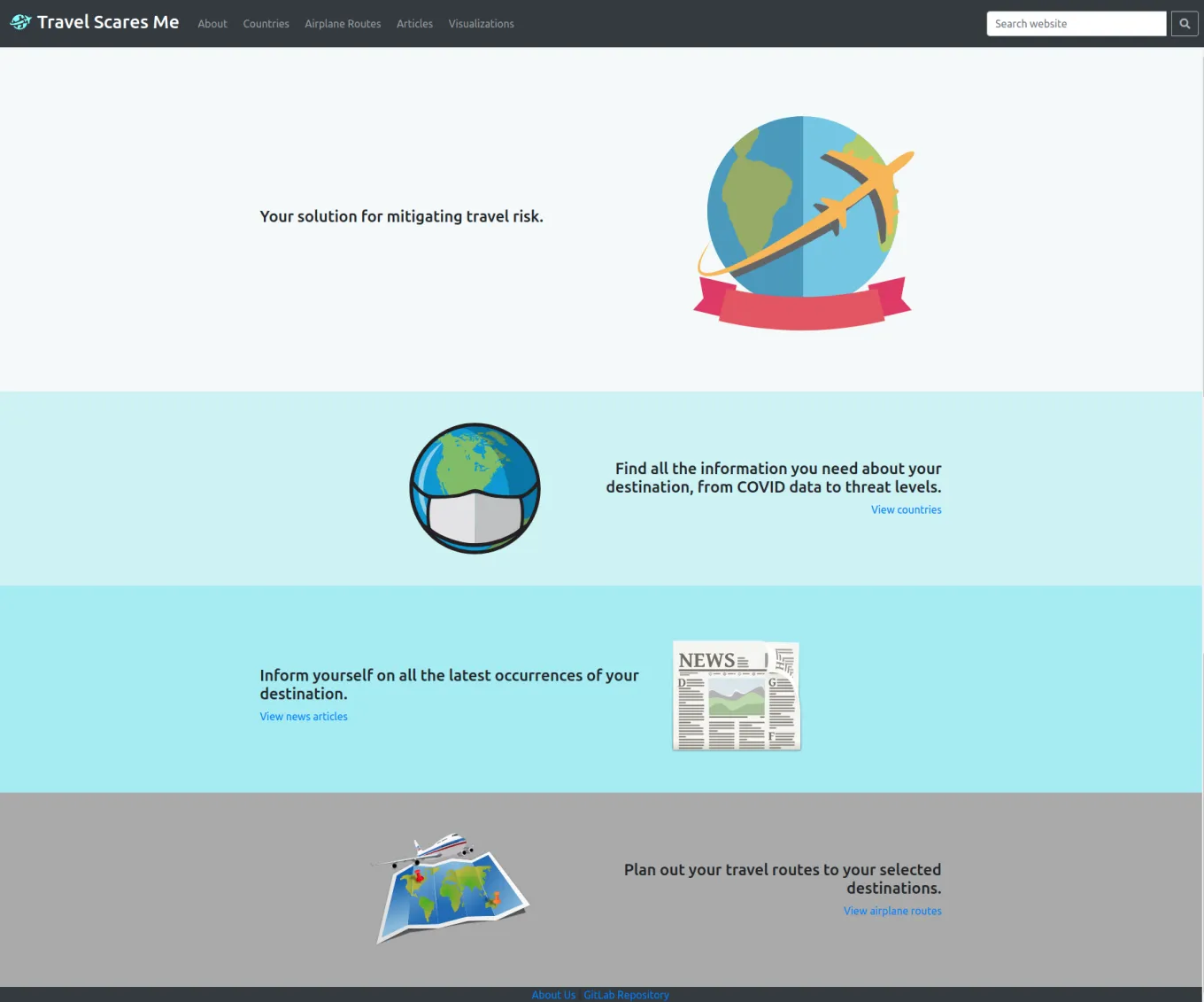 The splash page